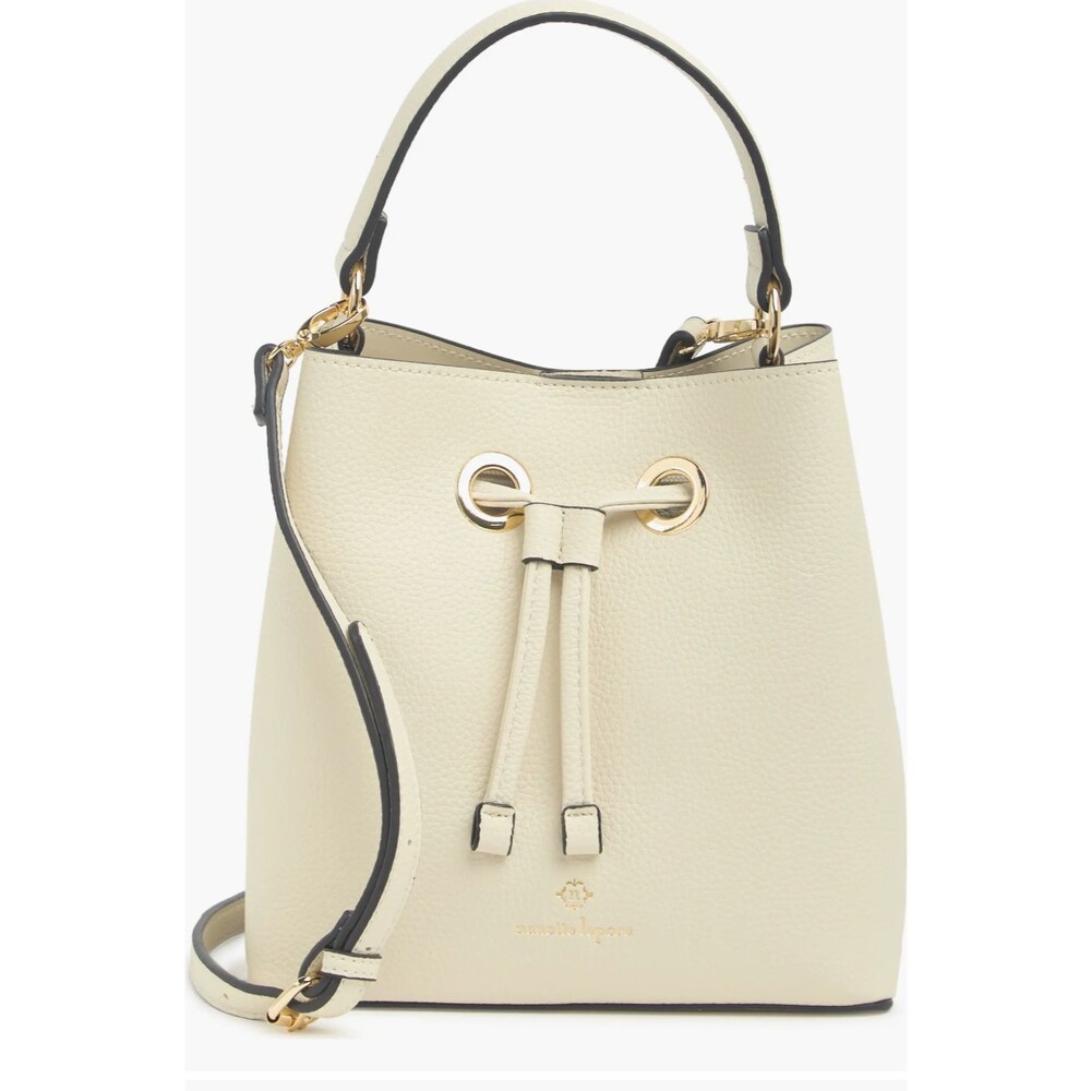 NWOT Nanette Lepore Loraine Bucket Bag Ivory White Leather Crossbody Boho Chic